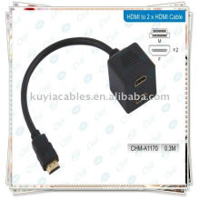 HDMI-Stecker auf 2HDMI-Stecker-Splitter-Adapterkabel